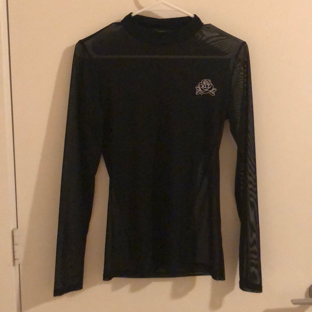 Mesh long sleeve top